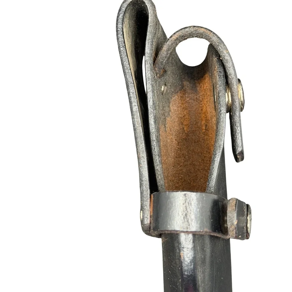Bucheimer PFA-28 Vintage Black Leather Duty Holster with Snap Closure Right Hand